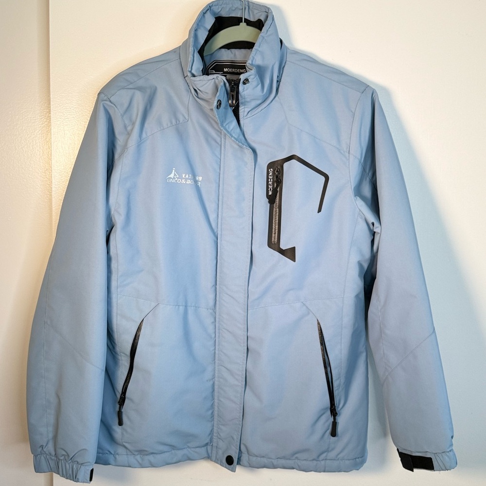 MOERDENG Women's Waterproof Snow Ski Snowboarding Jacket Light Blue Size Medium